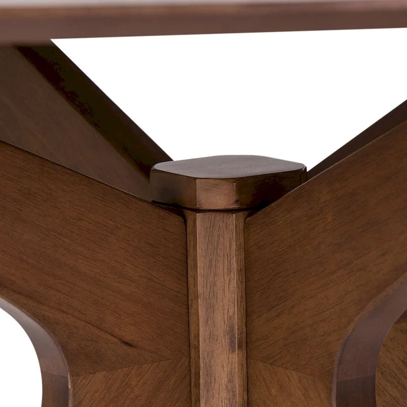 Round Pedestal Dining Table in Satin Walnut – 47.25" Diameter, Rubberwood & Walnut Veneer, Mid-Century