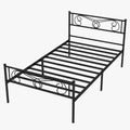 Bed Frame with Storage, with Vintage Pattern Headboard and Footboard, Load Up to 800Lbs