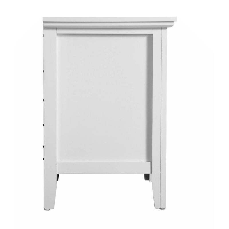 3-Drawer Nightstand in White – Real Wood Veneer, Dovetail Drawers, Metal Hardware, Fully Assembled