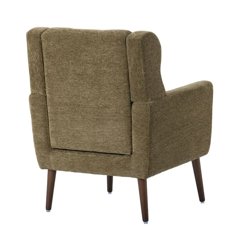 Chenille Accent Chair for Living Room – Ergonomic Armchair with Wood Legs, 275 lb Capacity, 7 Colors