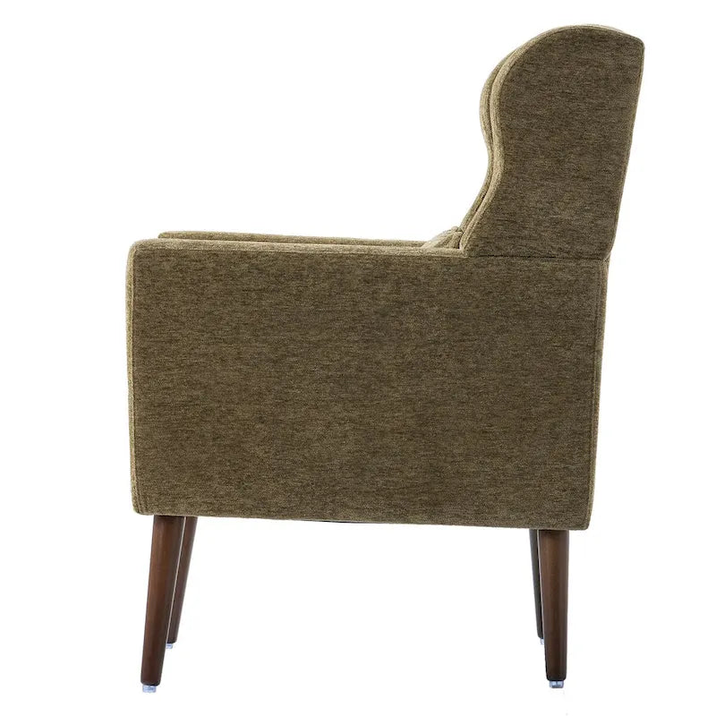 Chenille Accent Chair for Living Room – Ergonomic Armchair with Wood Legs, 275 lb Capacity, 7 Colors