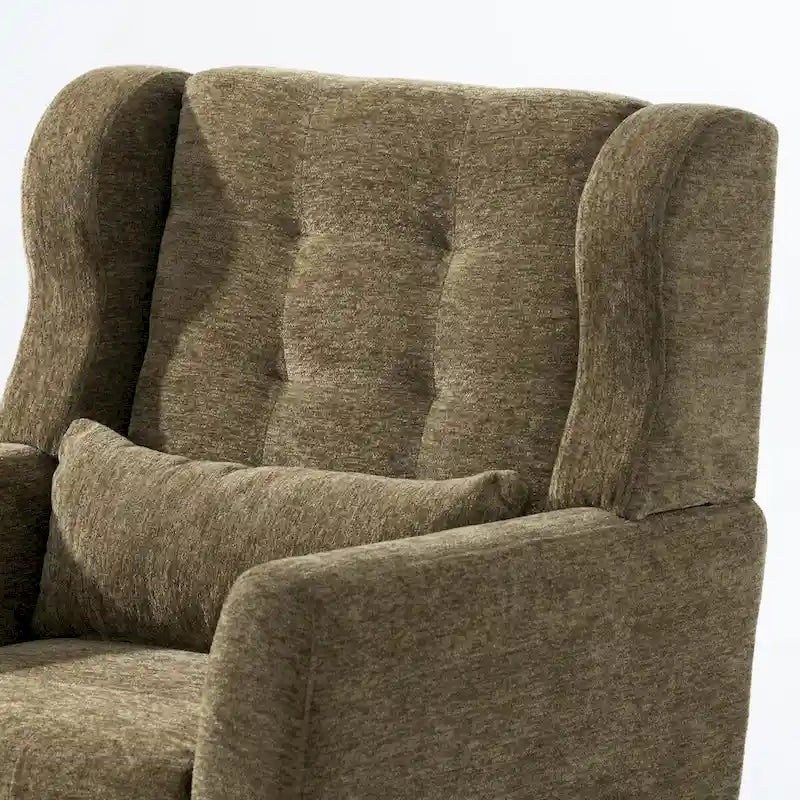 Chenille Accent Chair for Living Room – Ergonomic Armchair with Wood Legs, 275 lb Capacity, 7 Colors