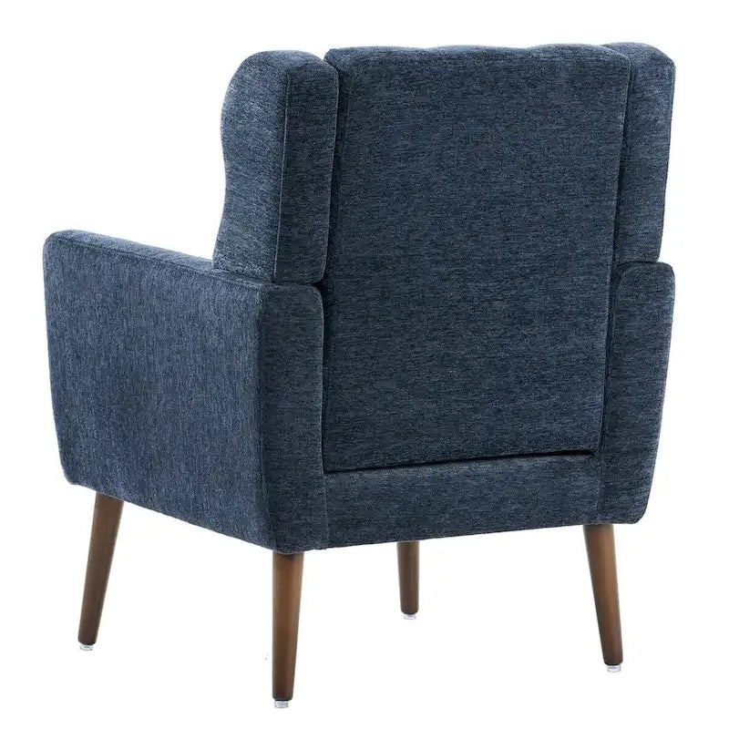 Chenille Accent Chair for Living Room – Ergonomic Armchair with Wood Legs, 275 lb Capacity, 7 Colors