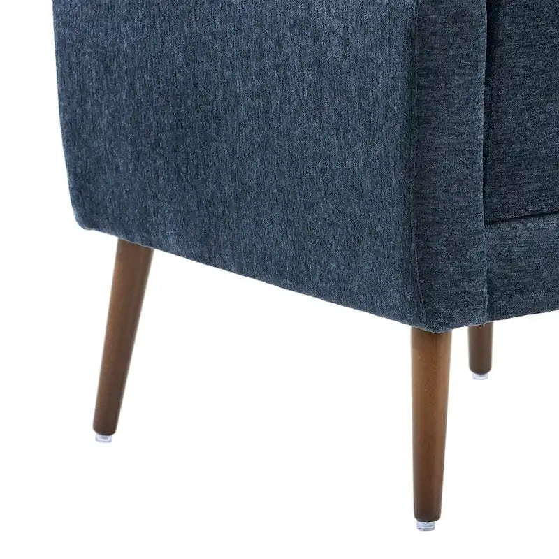 Chenille Accent Chair for Living Room – Ergonomic Armchair with Wood Legs, 275 lb Capacity, 7 Colors
