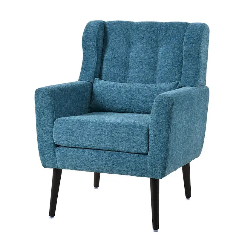 Chenille Accent Chair for Living Room – Ergonomic Armchair with Wood Legs, 275 lb Capacity, 7 Colors