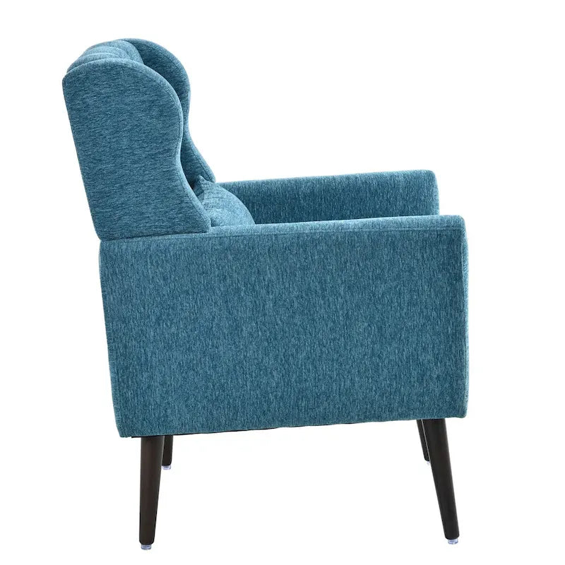 Chenille Accent Chair for Living Room – Ergonomic Armchair with Wood Legs, 275 lb Capacity, 7 Colors