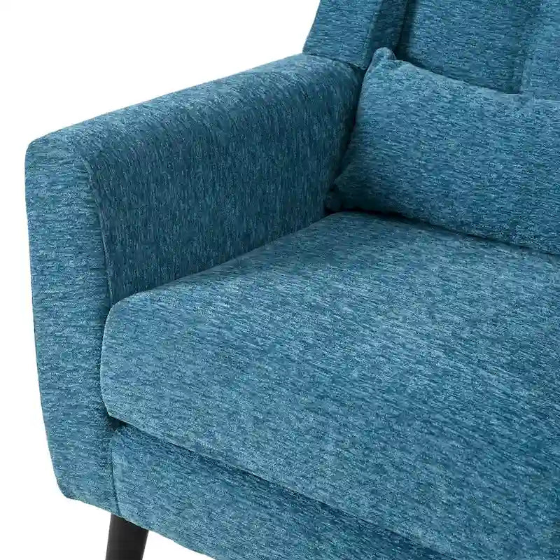 Chenille Accent Chair for Living Room – Ergonomic Armchair with Wood Legs, 275 lb Capacity, 7 Colors