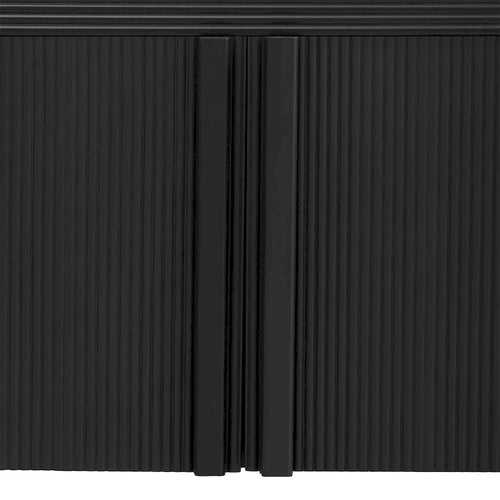 4-Door Storage Cabinet with Striped Panel Design – Spacious Enclosed Shelving for Living Room & Office