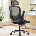Ergonomic High-Back Mesh Office Chair with Adjustable Headrest & Flip-Up Arms – Black, Blue & Brown