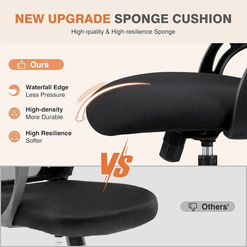 Ergonomic High-Back Mesh Office Chair with Adjustable Headrest & Flip-Up Arms – Black, Blue & Brown