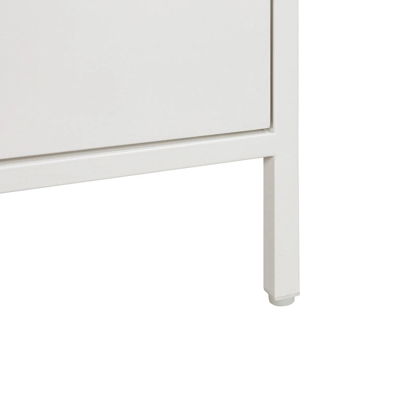 3-Drawer Accent Storage Cabinet with Black Steel Frame & Wood Grain Drawers – Industrial Style