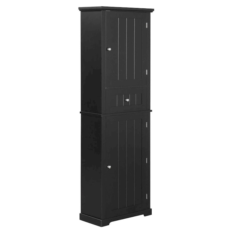 Tall Narrow Bathroom Storage Cabinet with Drawer & Adjustable Shelf – White, Space-Saving Design