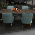 Faux Leather Dining Chairs Set of 4 – Metal Legs, Gold Rear Handle, High-Density Foam, 250 lb Capacity