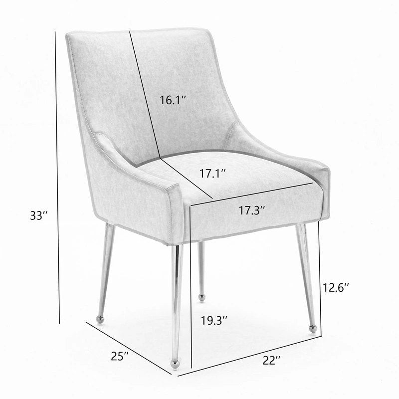 Faux Leather Dining Chairs Set of 4 – Metal Legs, Gold Rear Handle, High-Density Foam, 250 lb Capacity