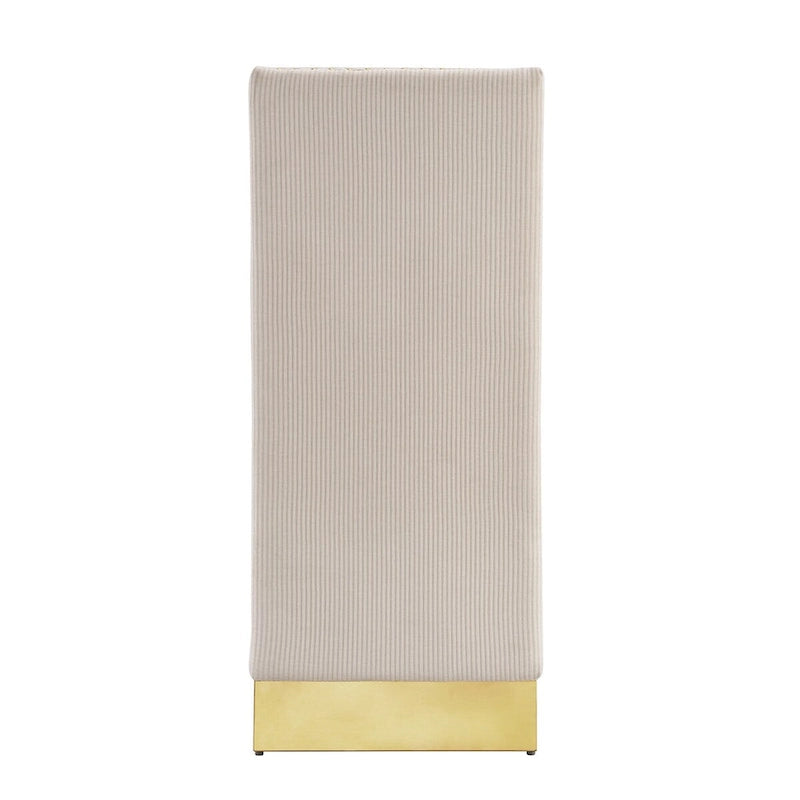 Cream Velvet Dining Chairs with Gold Legs – Set of 2, Tufted High Back, 42.5"H