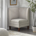 Corner Accent Chair with Two-Tone Fabric & Rubber Wood Legs – 4 Color Combinations