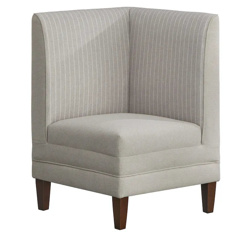 Corner Accent Chair with Two-Tone Fabric & Rubber Wood Legs – 4 Color Combinations