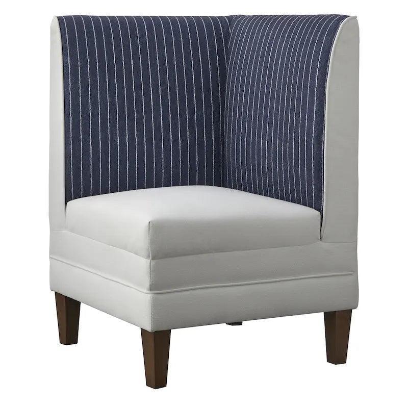 Corner Accent Chair with Two-Tone Fabric & Rubber Wood Legs – 4 Color Combinations