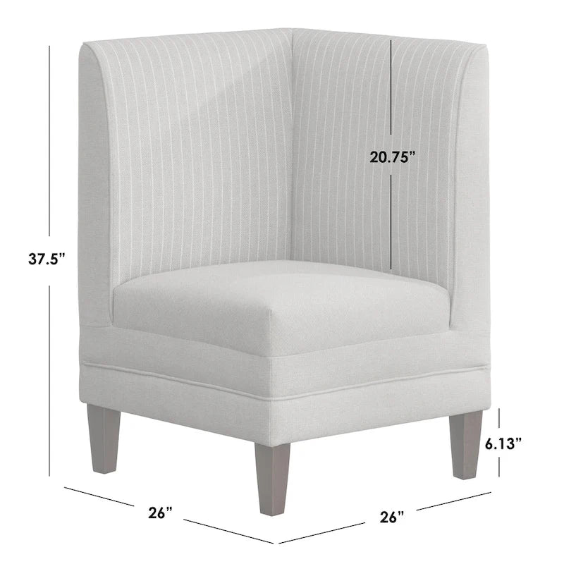Corner Accent Chair with Two-Tone Fabric & Rubber Wood Legs – 4 Color Combinations