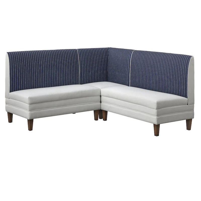 Corner Accent Chair with Two-Tone Fabric & Rubber Wood Legs – 4 Color Combinations