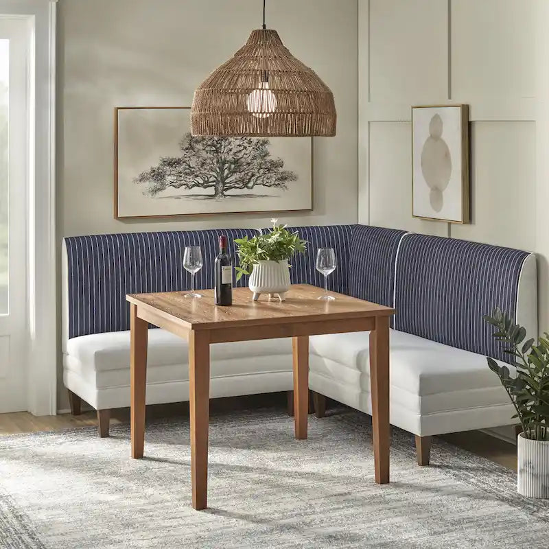 Corner Accent Chair with Two-Tone Fabric & Rubber Wood Legs – 4 Color Combinations
