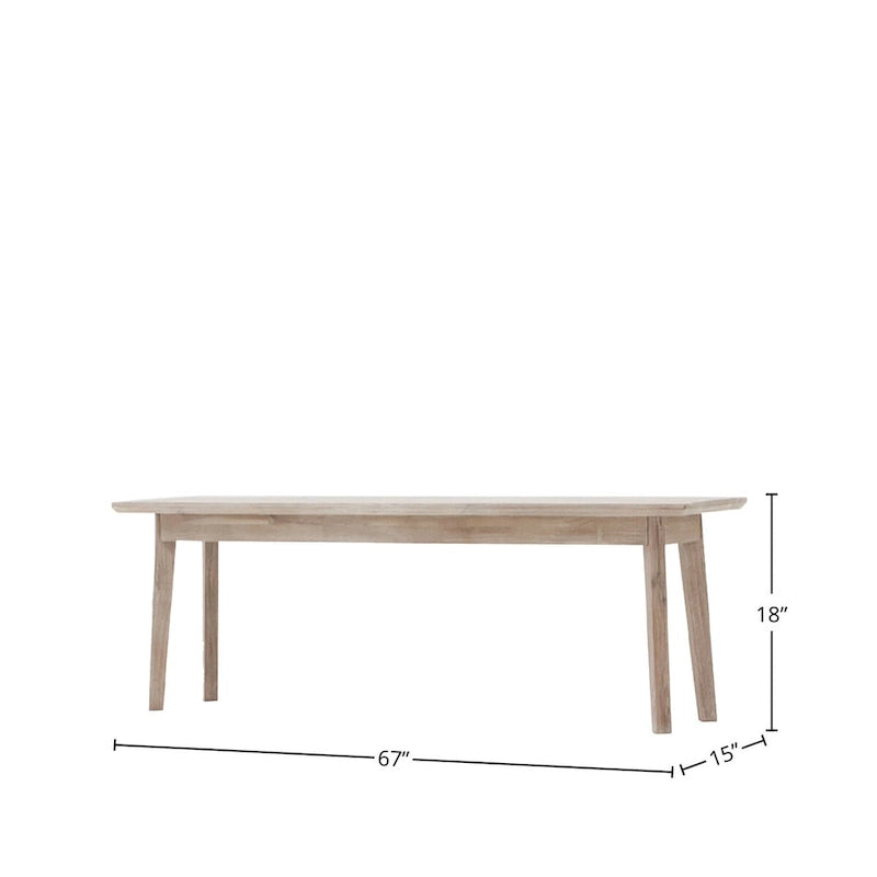 Rustic Solid Wood Dining Bench – Natural Wood Grain, Farmhouse Style