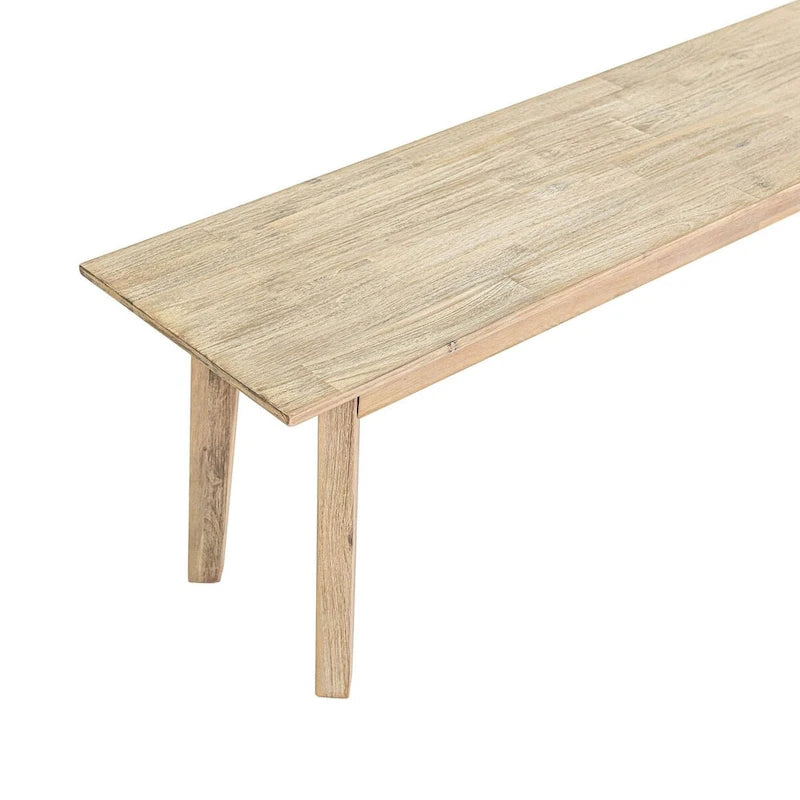 Rustic Solid Wood Dining Bench – Natural Wood Grain, Farmhouse Style