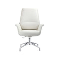 High-Back Faux Leather Executive Office Chair with Swivel & Aluminum Base – Black, Contemporary Style