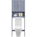 Over-the-Toilet Bathroom Storage Organizer with Cabinet & Open Shelves – Space-Saving, 22.6"W